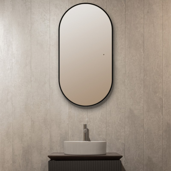 Зеркало "Viva - BLACK гор/верт" 550x1050 мм, с подсветкой, датчик на движение, арт. LED-00002689, г. Нижний Новгород, Россия