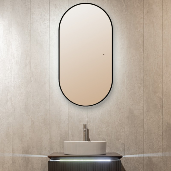 Зеркало "Viva - BLACK гор/верт" 550x1050 мм, с подсветкой, датчик на движение, арт. LED-00002689, г. Нижний Новгород, Россия