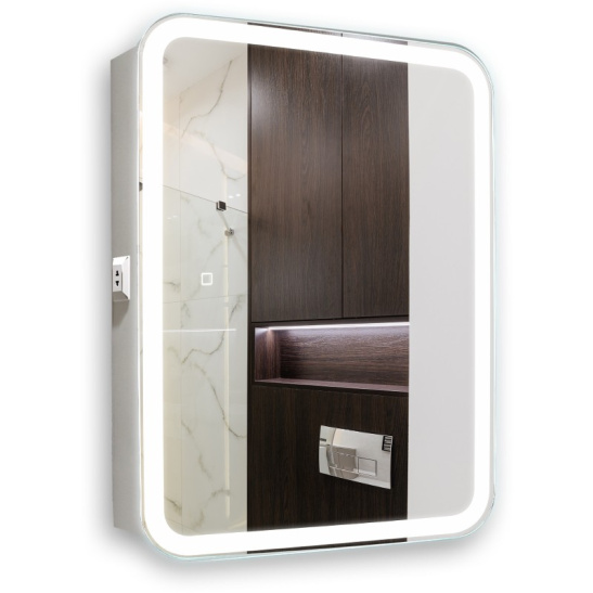 Зеркало "шкаф Фиджи Flip 60" 600x800 мм, с подсветкой, сенсорный выключатель, арт. LED-00002472, г. Нижний Новгород, Россия