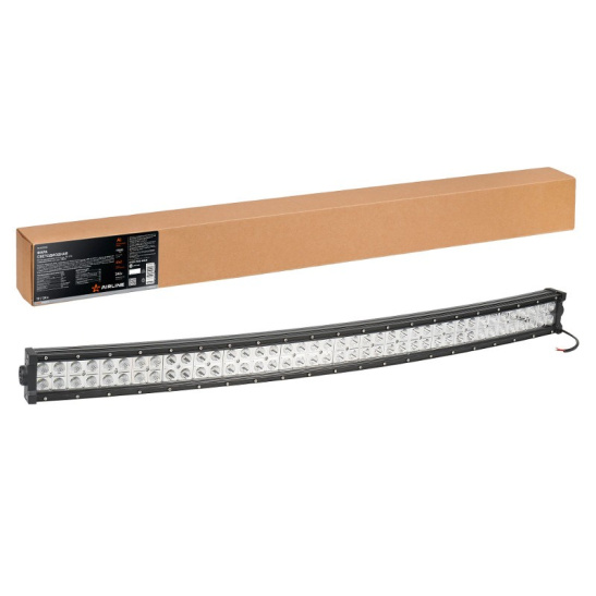 Фaрa свeтoдиoднaя балка, изогнутая (12/24В.) (ALED058, ближний+дальний свет) 17000 Лм, прямоугольная, направленный/рассеиваемый свет, пылевлагозащищенная IP67, алюмин. корпус, OFF-Road 240W, 80 светодиодов