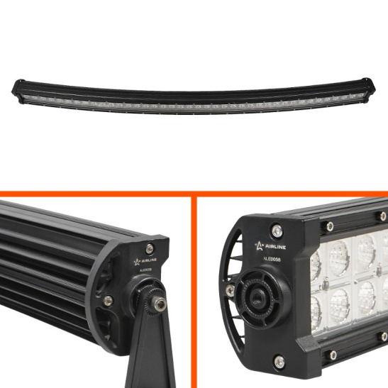 Фaрa свeтoдиoднaя балка, изогнутая (12/24В.) (ALED058, ближний+дальний свет) 17000 Лм, прямоугольная, направленный/рассеиваемый свет, пылевлагозащищенная IP67, алюмин. корпус, OFF-Road 240W, 80 светодиодов