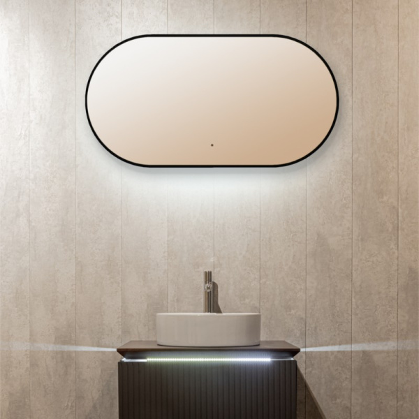 Зеркало "Viva - BLACK гор/верт" 550x1050 мм, с подсветкой, датчик на движение, арт. LED-00002689, г. Нижний Новгород, Россия