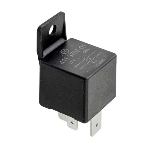 411.3787-01 (711.3747-02) РЕЛЕ СТАРТЕРА ГАЗ-3110, ВАЗ-2110 (4-х контактное, с кронштейном) 12 В. 50 А.