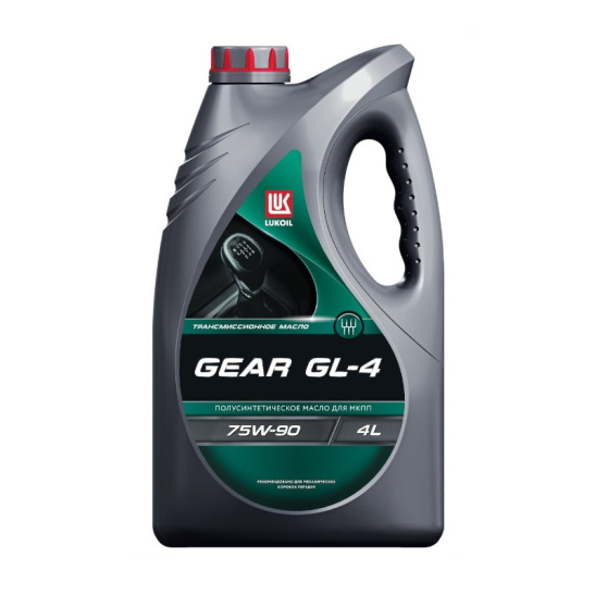 Масло трансмиссионное ЛУКОЙЛ GEAR GL-4 SAE 75W90, 4 л, GL-4 (ТМ-4), полусинтетическое, для МКПП