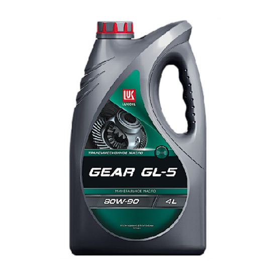 Масло трансмиссионное ЛУКОЙЛ GEAR GL-5 SAE 80W90, 4 л, GL-5(ТМ-5), минеральное, для МКПП