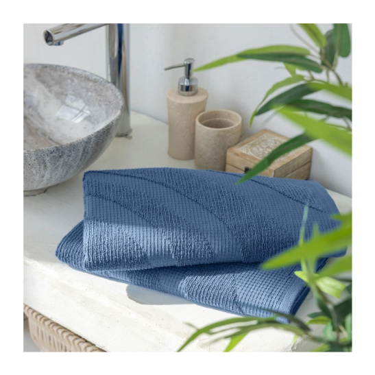 Полотенце махровое Verossa "Wave Texture" 50*90см цв.синий деним