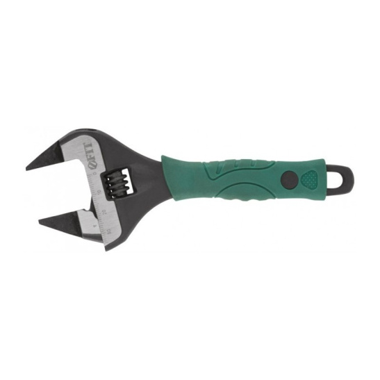 Ключ разводной "Карат", crv, обточенные узкие губки, шкала, увелич.захват, прорезин.ручка 150 мм ( 34 мм ), арт. 70201 FIT