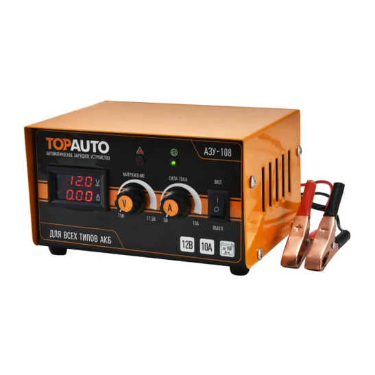 Устройство зарядное (12 В., 3-150 А/ч) автомат, регулировка тока и напряжения ("АЗУ-108") ("TOP AUTO" С.Петербург) для всех типов АКБ 