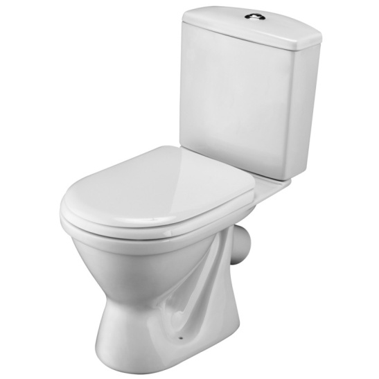 Унитаз-компакт Santek Алькор Эконом, 1WH302196, косой выпуск, двухрежимная арматура, нижний  подвод, сиденье п/п