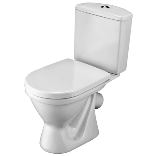 Унитаз-компакт Santek Алькор, 1WH302140, косой выпуск, двухрежимная арматура, нижний  подвод, сиденье дюропласт