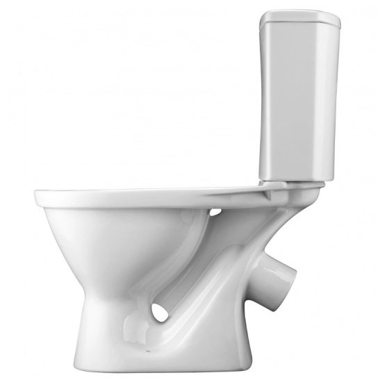 Унитаз-компакт Santek Алькор, 1WH302140, косой выпуск, двухрежимная арматура, нижний  подвод, сиденье дюропласт