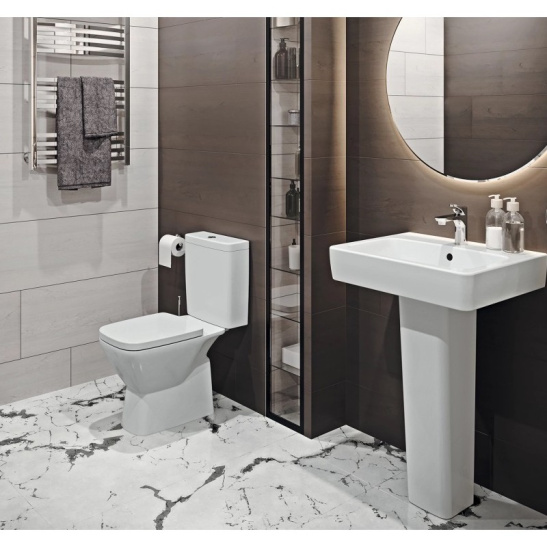 Унитаз-компакт Santek Нео, 1WH302194, горизонтальный выпуск, двухрежимная  арматура OLIVEIRA, нижний  подвод, сиденье с микролифтом