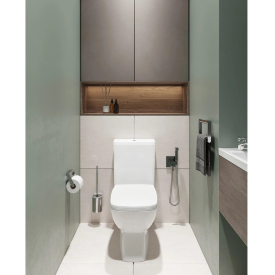 Унитаз-компакт Santek Нео, 1WH302194, горизонтальный выпуск, двухрежимная  арматура OLIVEIRA, нижний  подвод, сиденье с микролифтом