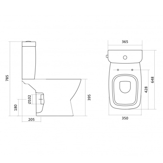 Унитаз-компакт Santek Нео, 1WH302194, горизонтальный выпуск, двухрежимная  арматура OLIVEIRA, нижний  подвод, сиденье с микролифтом