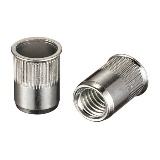 Гайка-заклепка М5 цилиндрический бортик с насечкой, цинк, (1200 шт)