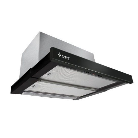ВЫТЯЖКА КУХОННАЯ ВО 4601 Р23 60 черная стекло, 600 м3 (встраиваемая, рециркуляционный режим) ГЕФЕСТ