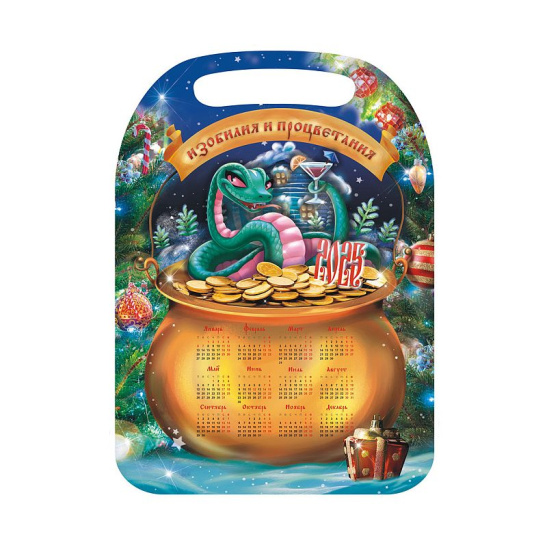 Доска разделочная 21×29 см К-286 деревянная с рисунком НГ2025 "Изобилия и процветания"