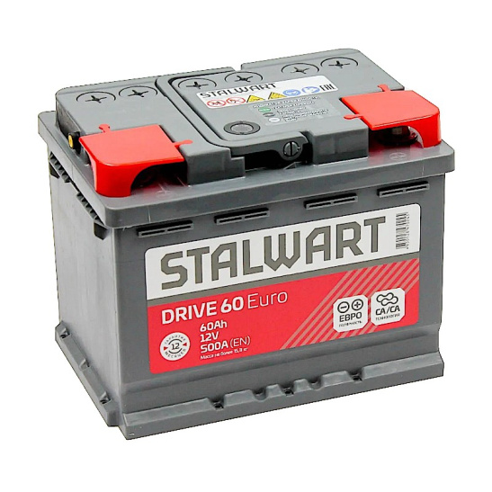 Аккумулятор 6СТ-60.0 R+ "Stalwart Drive" зал. обр. поляр. (Сталварт) (АКОМ)