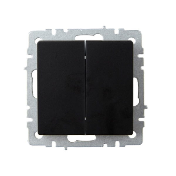 Выключатель BRITE 2КЛ проходной 10А ВС10-2-6-БрЧ черный (без рамки) IEK (BR-V22-0-10-K02)