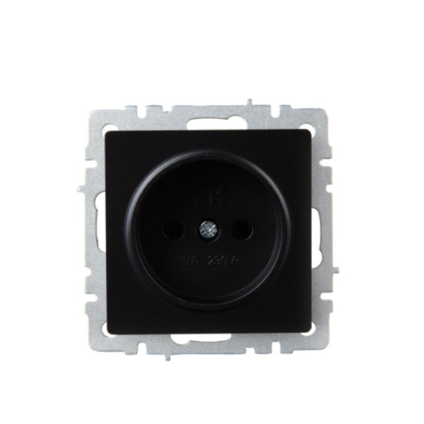 Розетка BRITE 1-я без з/к 10А РС10-1-0-БрЧ черный (без рамки) IEK (BR-R10-10-K02)