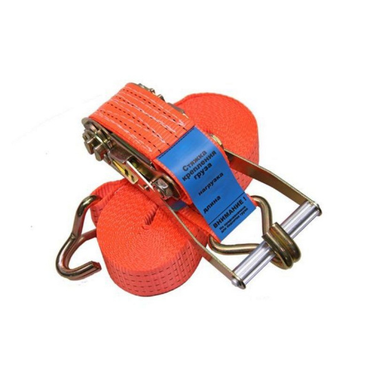 Стяжка с трещеткой (35 мм., 8 м., 1.0/2.0 тн.) ремень крепления груза с храповым механизмом ("Сервис КЛЮЧ") (73721)