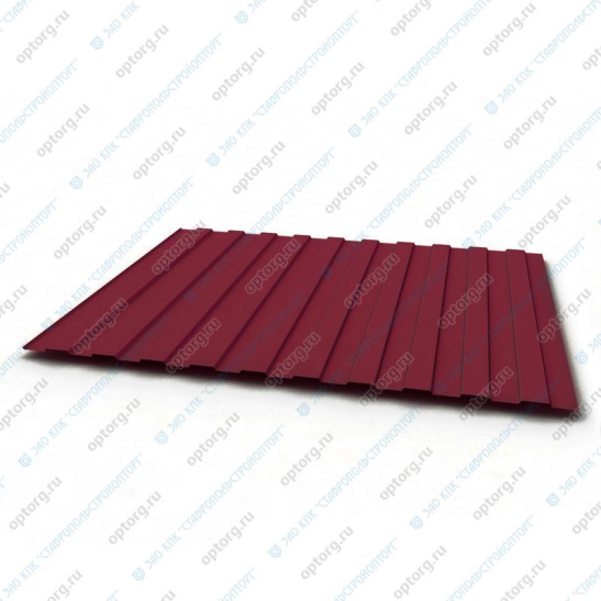 Профнастил ЛКПОЦ C8 0,45 мм, 1,150(1,200)x6,0 м, RAL 3005 (винно-красный), ТУ 5285-002-37144780-2012