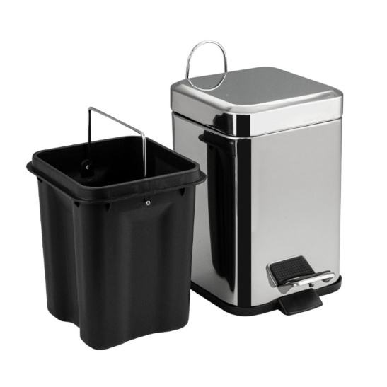 10803  ВЕДРО из нерж.стали с педалью квадратное 3л