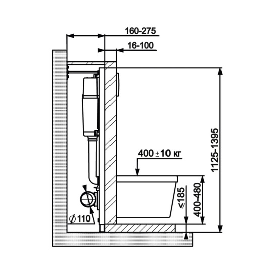 Комплект: Вега home de luxе (подвесной унитаз + инсталляция "Уклад" + сиденье микролифт + кнопка белая) г. Волгоград