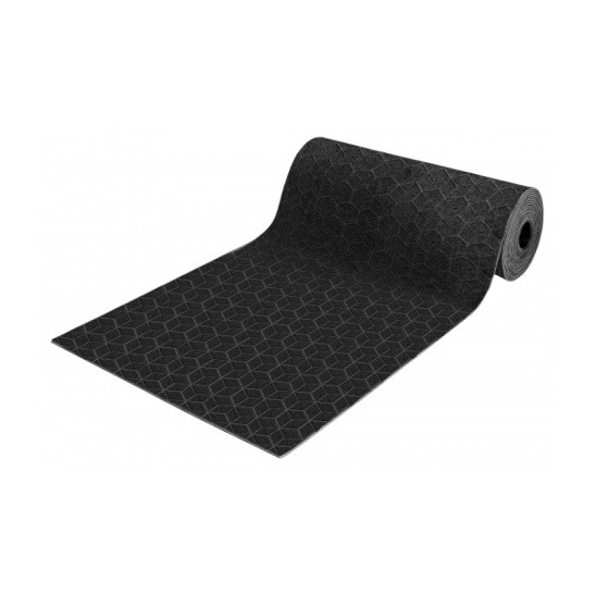 Коврик-дорожка влаговпитывающий SHAHINTEX ПРАКТИК "Соты" антискользящий 100х1500 черный гранит 03