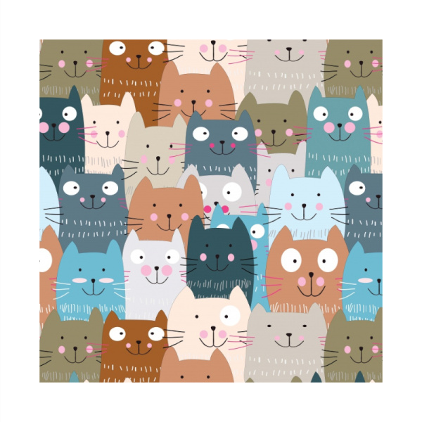 Коврик-дорожка вырезной icarpet PRINT антискользящий (100) "Котики" 100х1500 