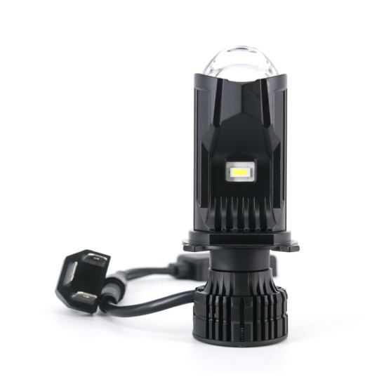 Автолампы LED Н4 (12/24В., к-т 2 шт.) (серия BI-LED LENS) светодиодные с линзами, CANBUS, тип оптики: Рефлектор (60Вт., 3400Лм., 6500К белый) ("AIRLINE") (AEAR224)