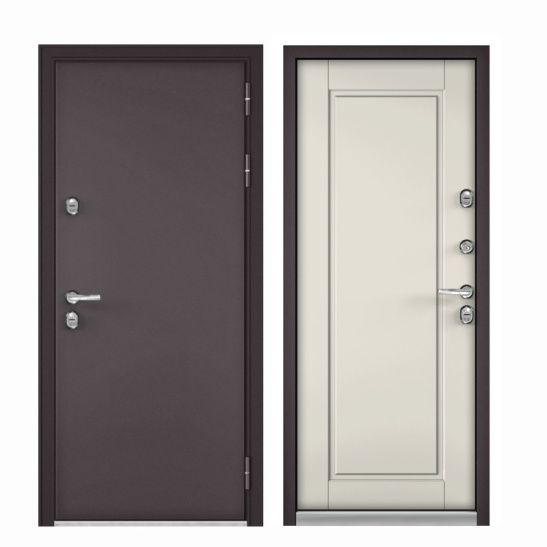 Дверь металлическая  TERMO SPLIT  10TSD-0  960 левая  (Шоколад букле/Эмаль молоко) "МАСТИНО" Россия