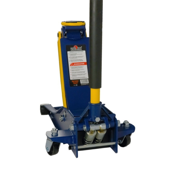 Домкрат подкатной (3,0 тн., 75-505 мм.) для СТО, шиномонтажный, НИЗКОПРОФИЛЬНЫЙ, ДВУХПОРШНЕВОЙ, профессиональный (75047) ("Сервис КЛЮЧ") гидравлический, низкий подхват