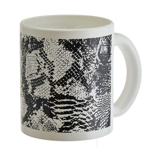 Кружка 300 мл 1208/DPP "Змеиная кожа" белый/черный СИМВОЛ ГОДА 2025
