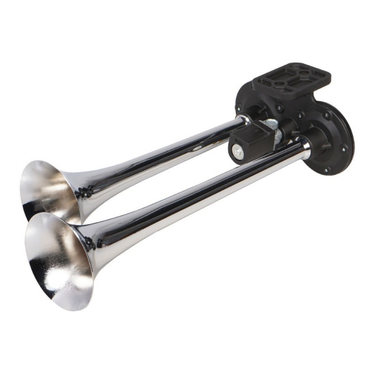 СИГНАЛ  "дудки"  24В. (2 рожка) пневматический воздушный ЗВУКОВОЙ 125дБ. ("AIRLINE") (310/350мм.) (AHR-24P-05)