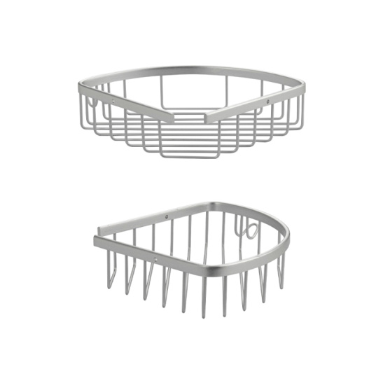 Полка угловая овальная, алюминиевая, сатин, 75060, Санакс