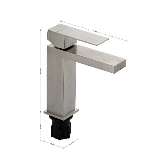 Смеситель для умывальника из нержавеющей стали однорычажный, 9155, MAGNUS, Санакс