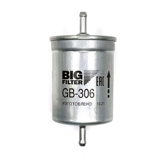 GB-306 Фильтр тонкой очистки топлива, инжектор, штуцер, металл ("BIG FILTER") ГАЗ инжектор, УАЗ Хантер/Патриот (дв. ЗМС 405, 406, 409), AUDI A4 95-01, VW Passat B3, Golf 3, Transporter (T3, Т4) Mercedes