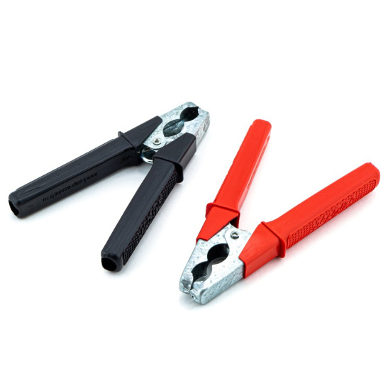 Крокодилы для стартовых проводов прикуривателя (2 шт. в комплекте) черный + красный ("ЗАВОДИЛА") клемма зажим