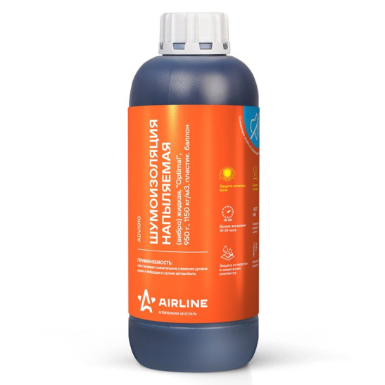 Шумоизоляция (вибро) жидкая, напыляемая "Optimal", 950 г., 1150 кг/м3, пластиковый евробаллон ("AIRLINE") "ADVI010"