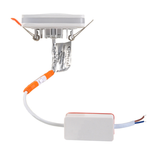 Светильник светодиодный General ДВО (412375) GLP-DECO-S2-W квадрат белый с подсветкой 7Вт 4500К 620Лм встраиваемый IP40