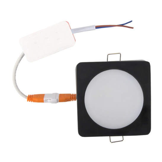 Светильник светодиодный General ДВО (412376) GLP-DECO-S2-BL квадрат черный с подсветкой 7Вт 4500К 620Лм встраиваемый IP40