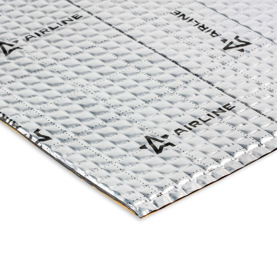 Шумоизоляция (вибро) "Base 2" (50*70 см), клеевой слой, 2 мм, фольга 60 мкм. КМП 0,16 ("AIRLINE") "ADVI002"  