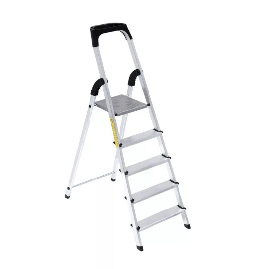 Стремянка 5-ти ступенчатая (4 ступени+площадка) АЛЮМИНИЕВАЯ  САРАЙЛЫ-М, Россия ТУ 9693-002-51298946-2009