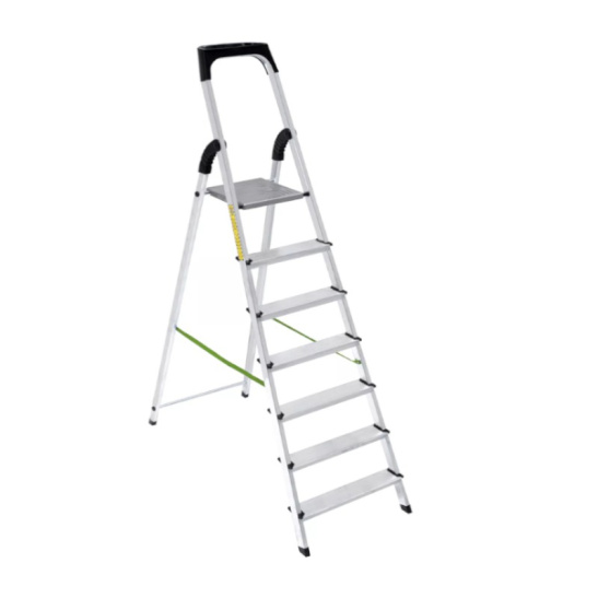 Стремянка 7-ти ступенчатая (6 ступеней+площадка) АЛЮМИНИЕВАЯ САРАЙЛЫ-М, Россия ТУ 9693-002-51298946-2009