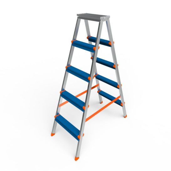 Стремянка двустороняя алюминиевая комбинированная  5х5 КОЛОР САРАЙЛЫ-М, Россия ТУ 9693-002-51298946-2009