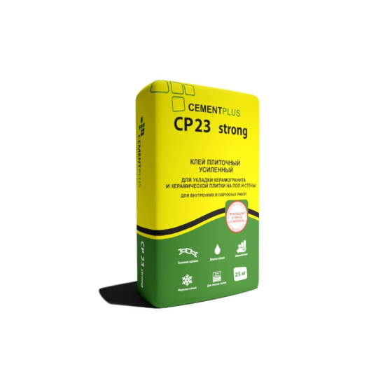 Клей плиточный Цемент плюс "CP 23 strong", 25 кг, Россия
