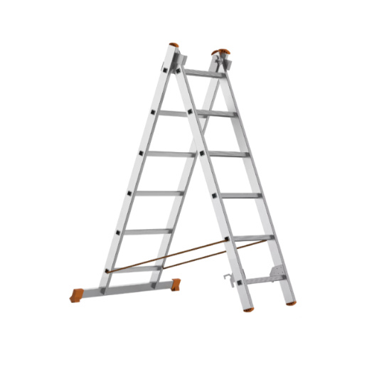 Лестница двухсекционная алюминиевая 2*6 ступеней САРАЙЛЫ-М, Россия ТУ 9693-002-51298946-2009