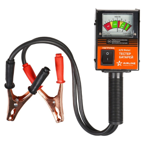 Вилка нагрузочная (6/12В.) до 100 А/ч. + тест стартера + тест системы зарядки ("AIRLINE") "ABT-12-01"