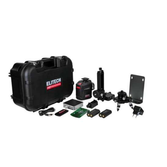 Лазерный нивелир (уровень) ELITECH  LN 12D GREEN Professional (360град.2 аккум.Li-on,кейс) Элитеч